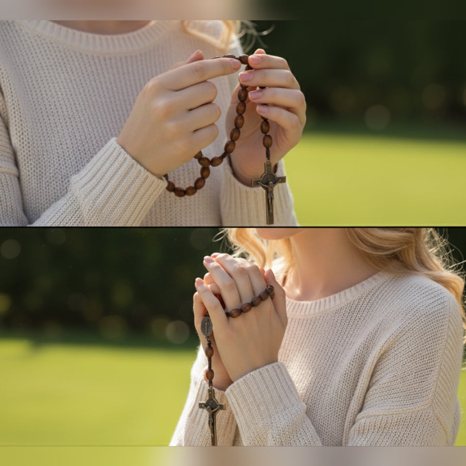 Rosario Madera ovalada