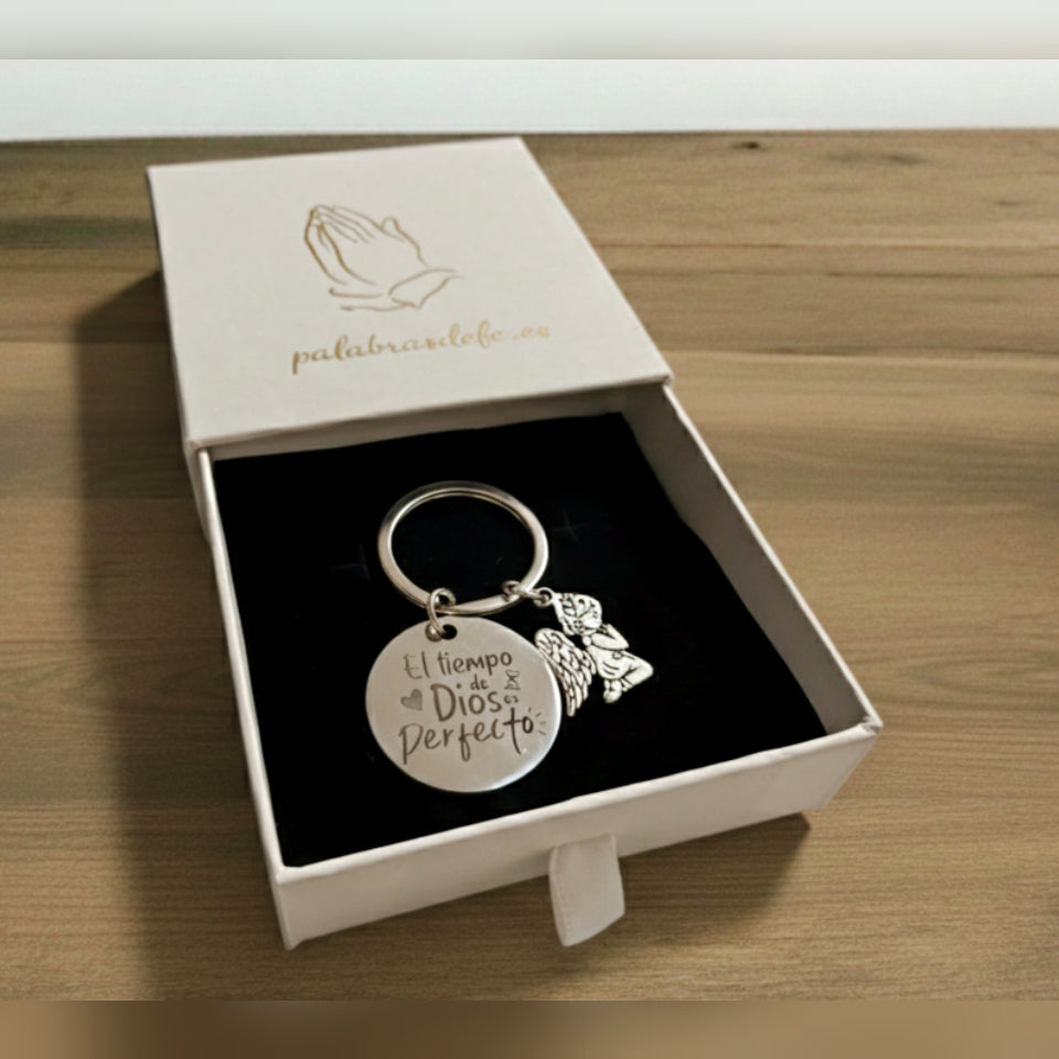 Llavero "El tiempo de Dios es perfecto"