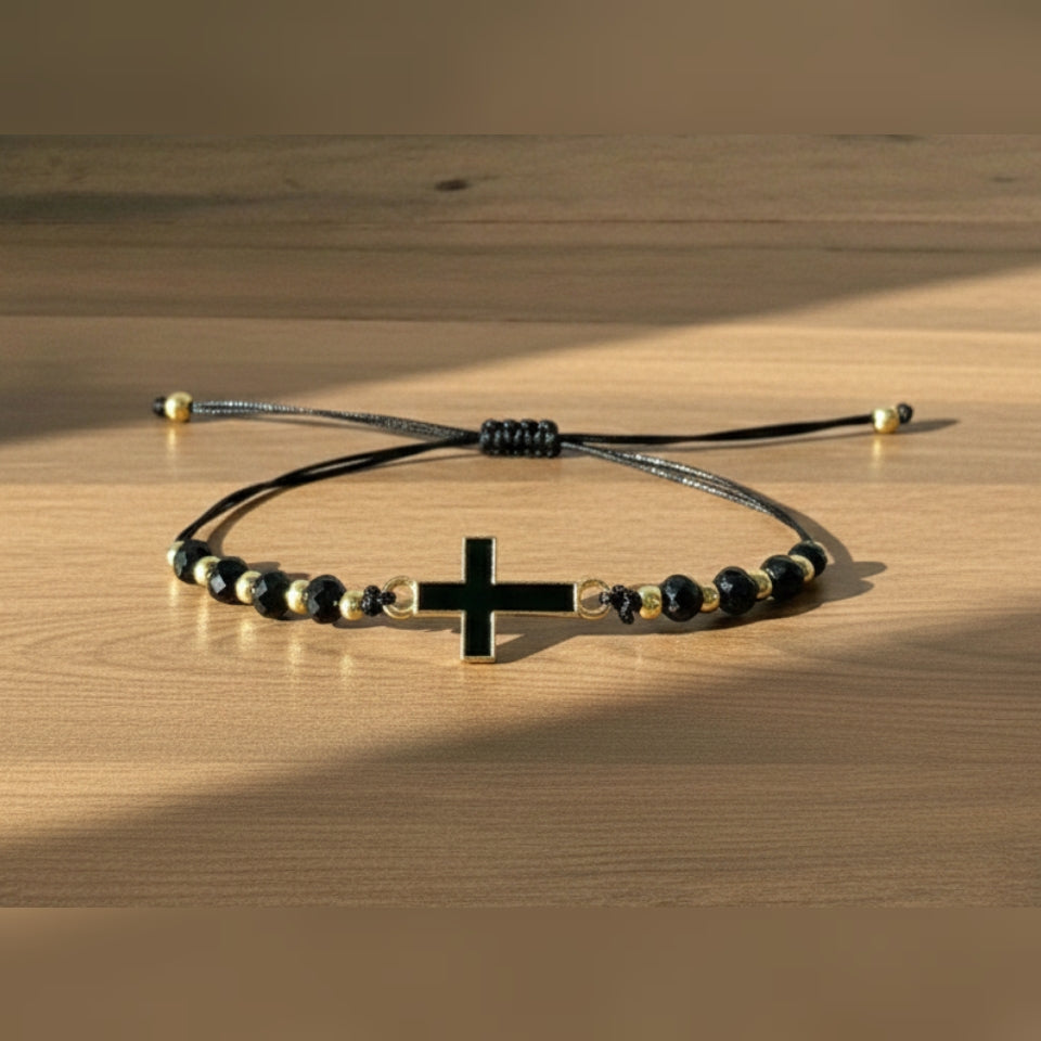 Pulsera Cruz Negro