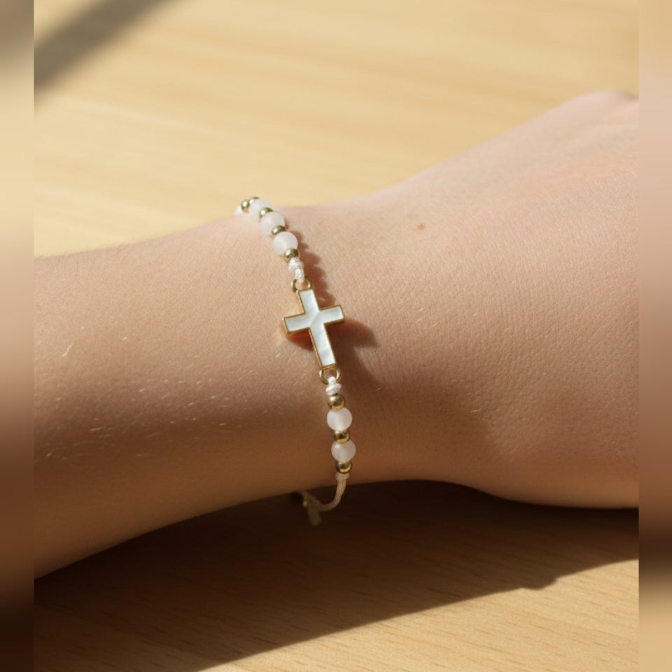 Pulsera Cruz Blanca