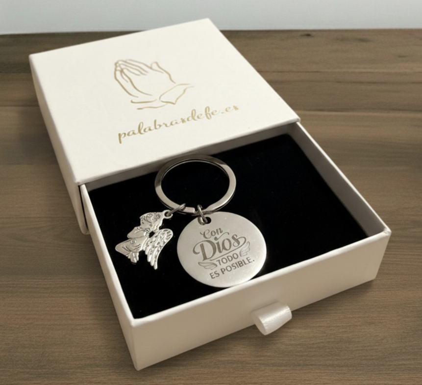 Llavero "Con Dios todo es posible"