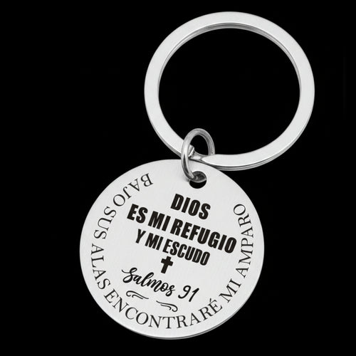 Llavero "Con Dios es mi refugio"