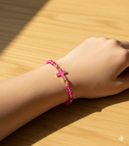 Pulsera Cruz Fucsia