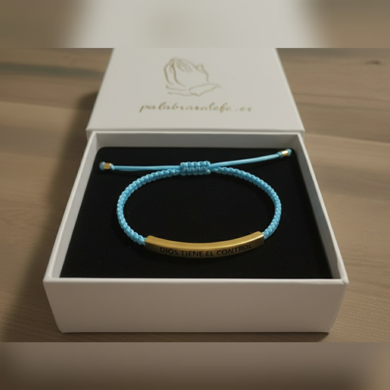 Pulsera "Dios tiene el control" Azul y dorado