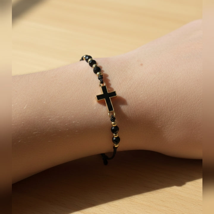 Pulsera Cruz Negro