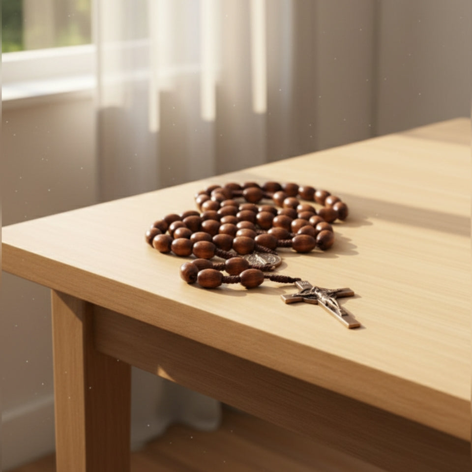 Rosario Madera ovalada